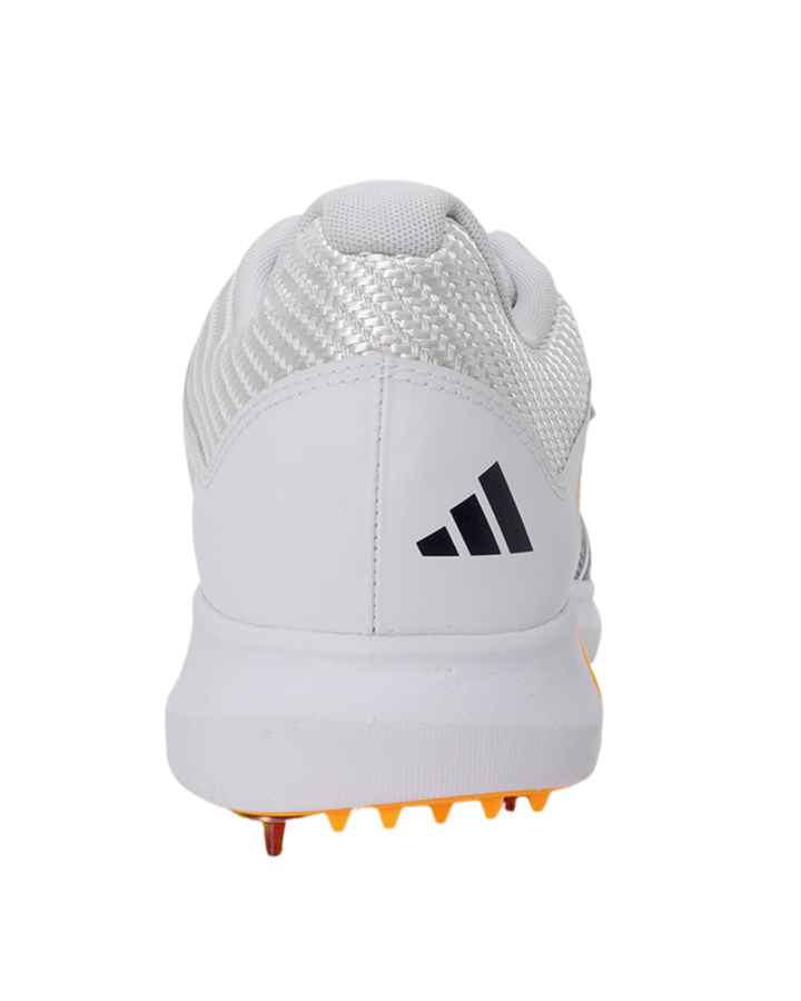 Adidas JQ8553 Adipower Vector 20 Cricket Shoes - Steel Spikes - White/Aurora Onix/Lucid Tangerine