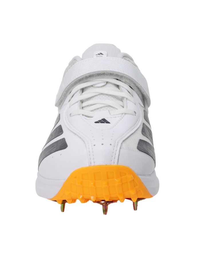 Adidas JQ8553 Adipower Vector 20 Cricket Shoes - Steel Spikes - White/Aurora Onix/Lucid Tangerine