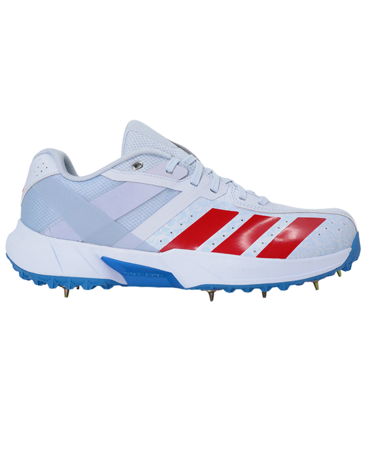 Adidas JS4408 22 YDS Incurza Cricket Shoes - Steel Spikes - Crystal Sky/Pure Ruby/Bright Royal