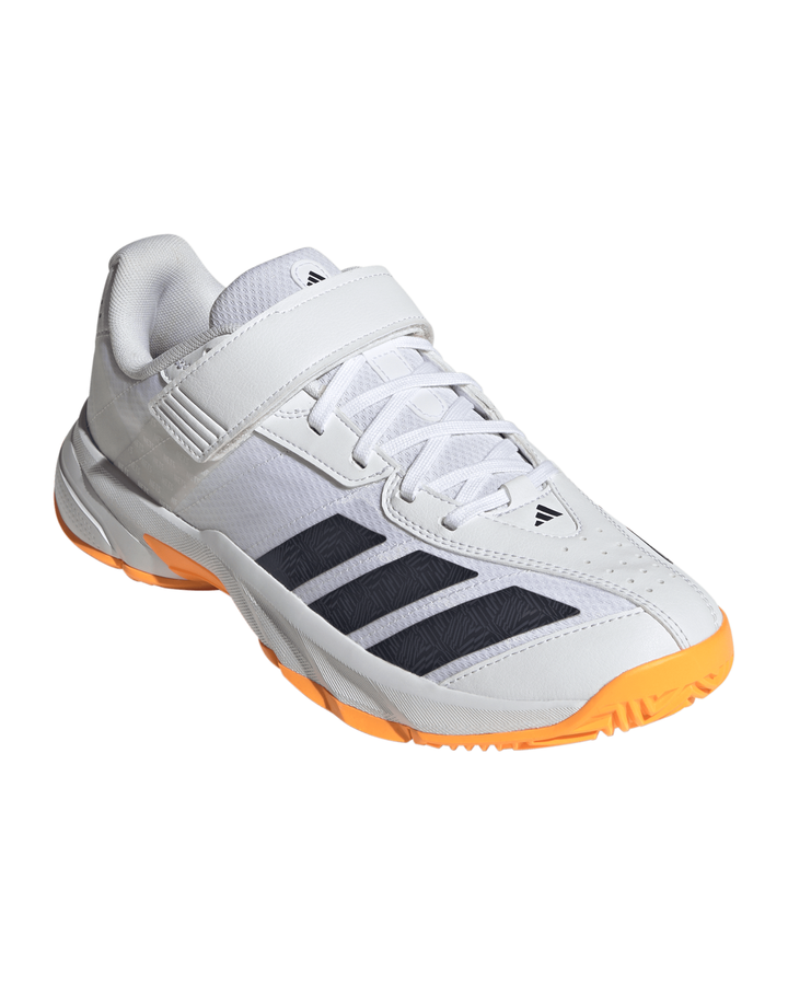 Adidas IH9754 22YDS Nets Cricket Shoes - Rubber Spikes - White/Aurora Onix/Lucid Tangerine