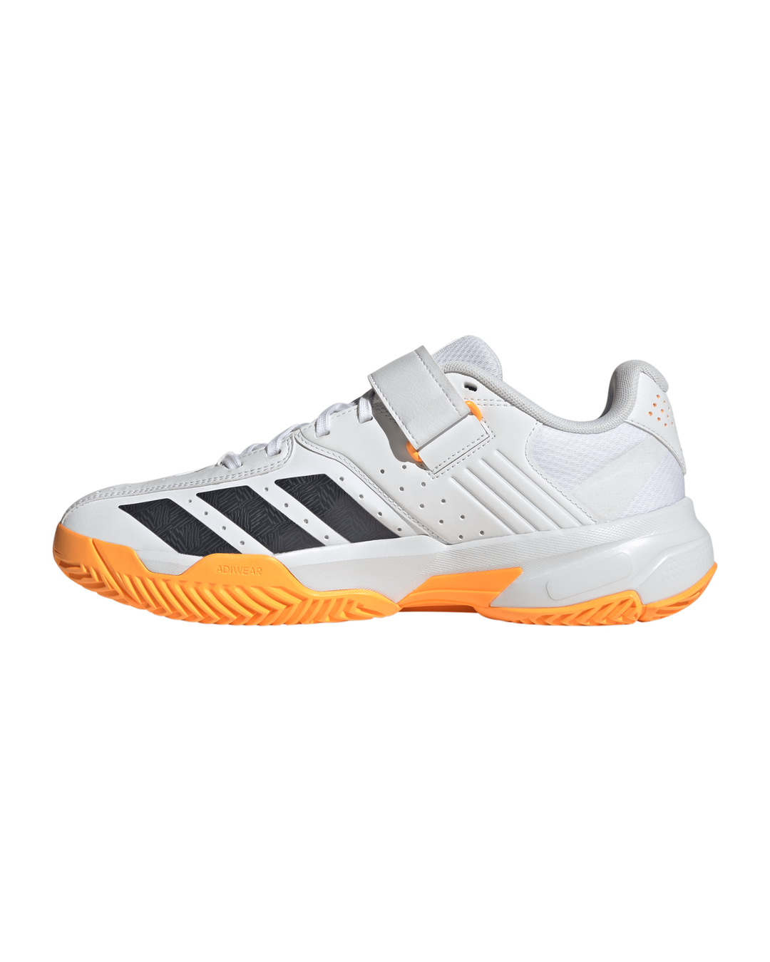 Adidas IH9754 22YDS Nets Cricket Shoes - Rubber Spikes - White/Aurora Onix/Lucid Tangerine