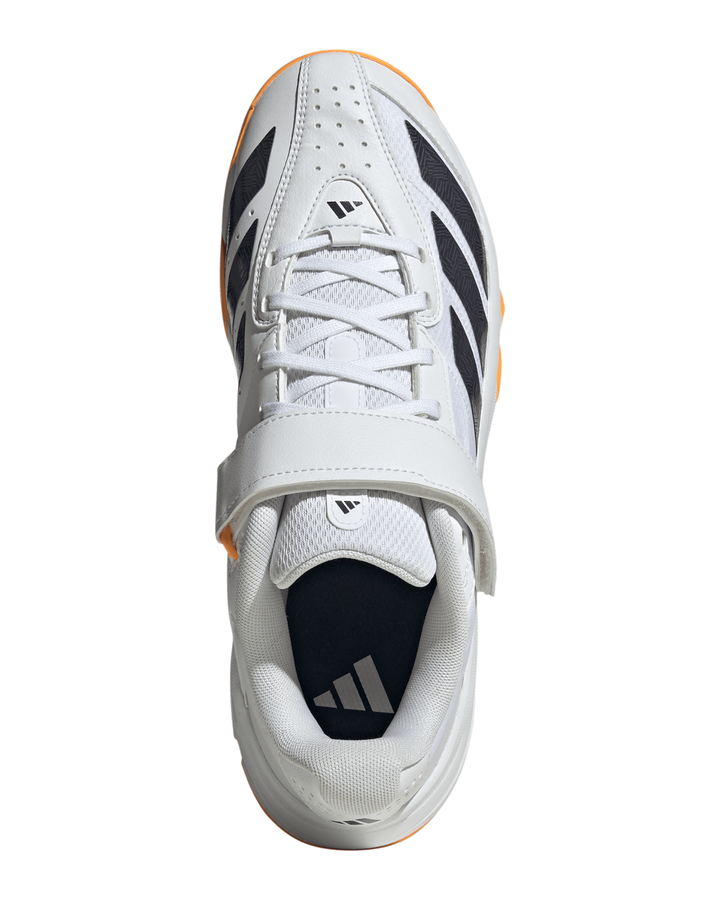 Adidas IH9754 22YDS Nets Cricket Shoes - Rubber Spikes - White/Aurora Onix/Lucid Tangerine