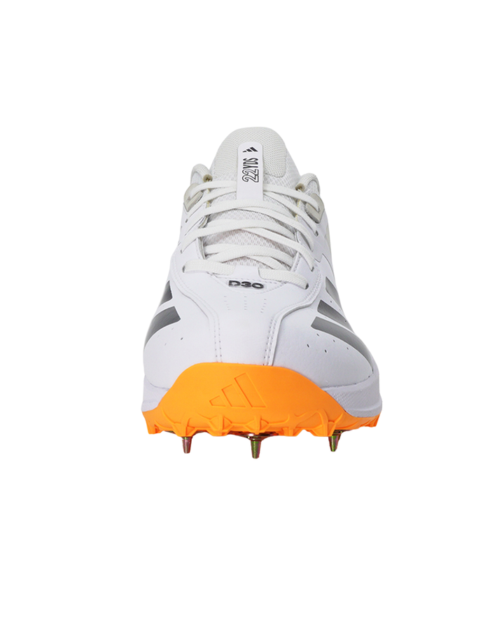 Adidas JQ8544 22YDS Incurza Cricket Shoes - Steel Spikes - White/Aurora Onix/Lucid Tangerine