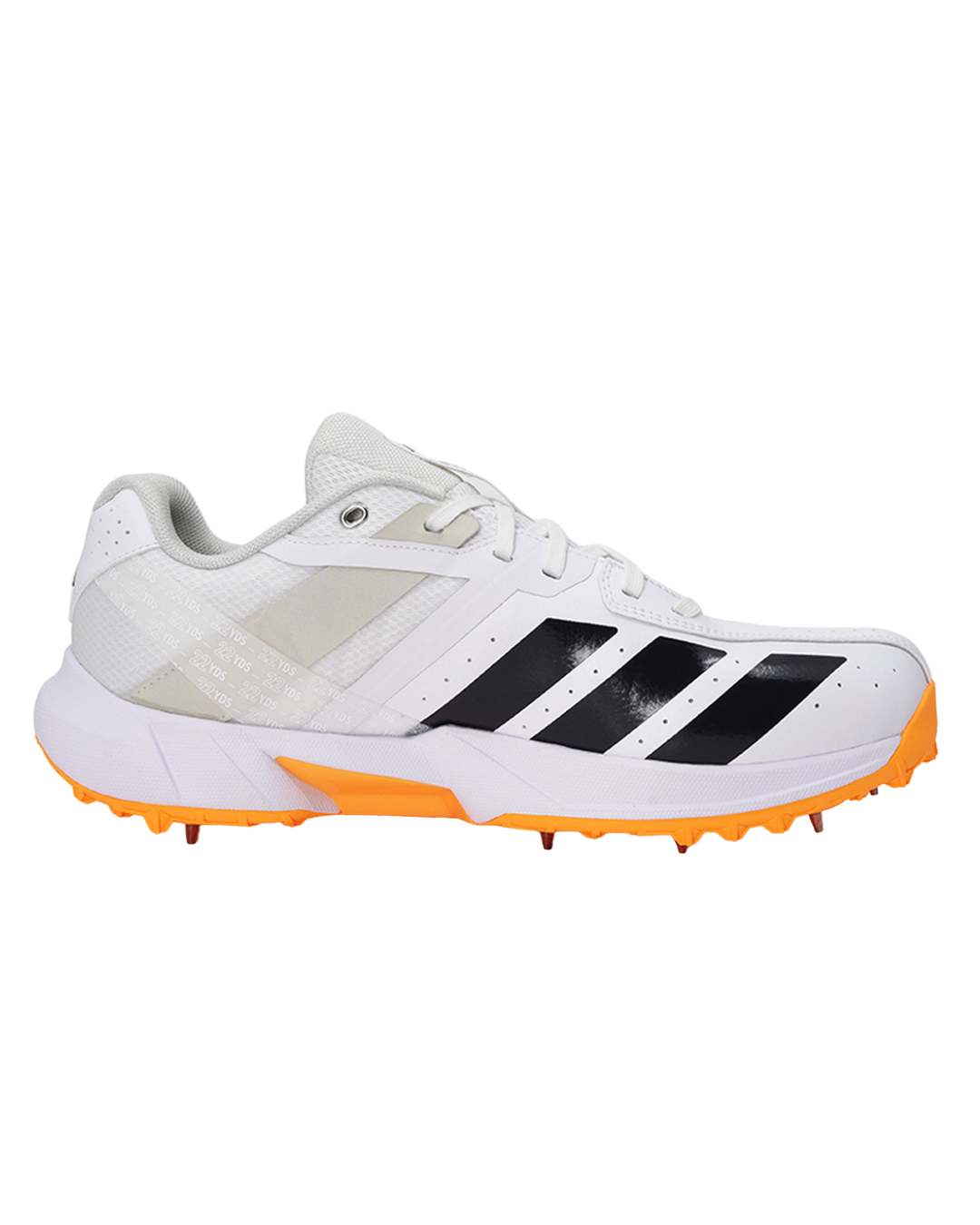 Adidas JQ8544 22YDS Incurza Cricket Shoes - Steel Spikes - White/Aurora Onix/Lucid Tangerine