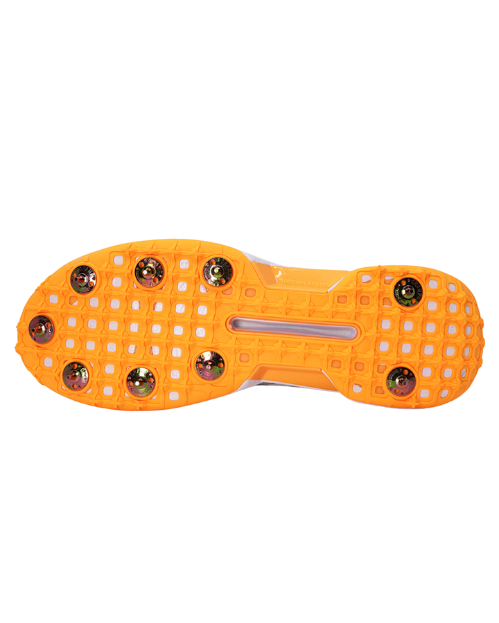 Adidas JQ8544 22YDS Incurza Cricket Shoes - Steel Spikes - White/Aurora Onix/Lucid Tangerine