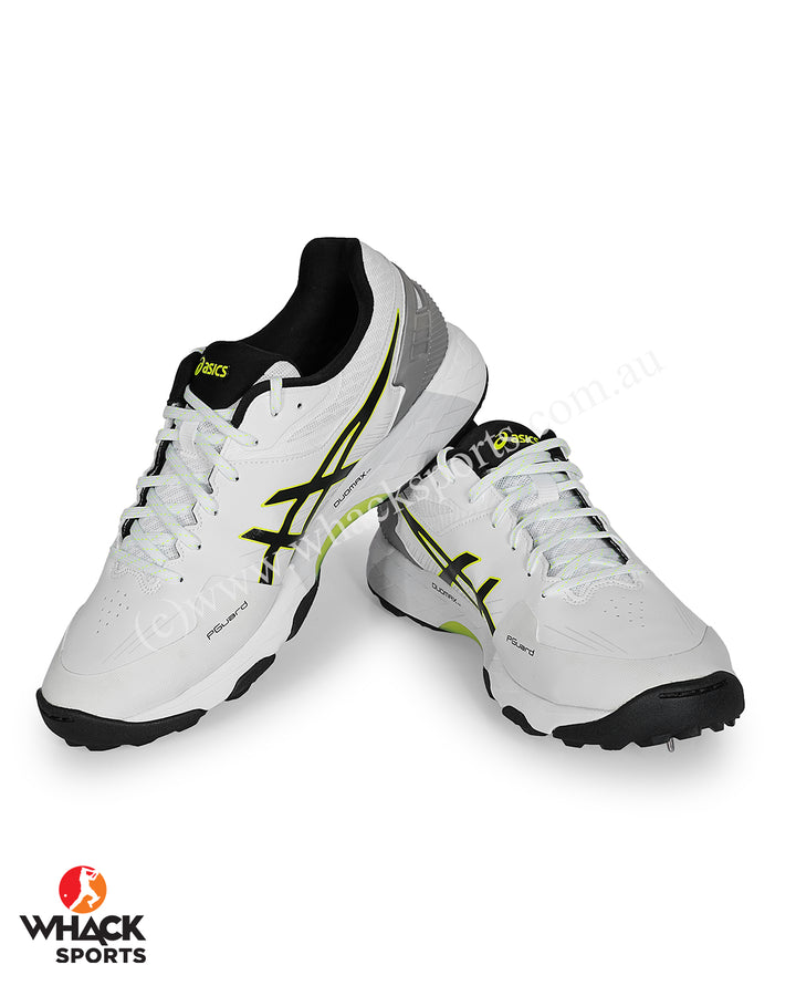 ASICS Gel 350 Not Out Cricket Shoes - Steel Spikes - White/Black