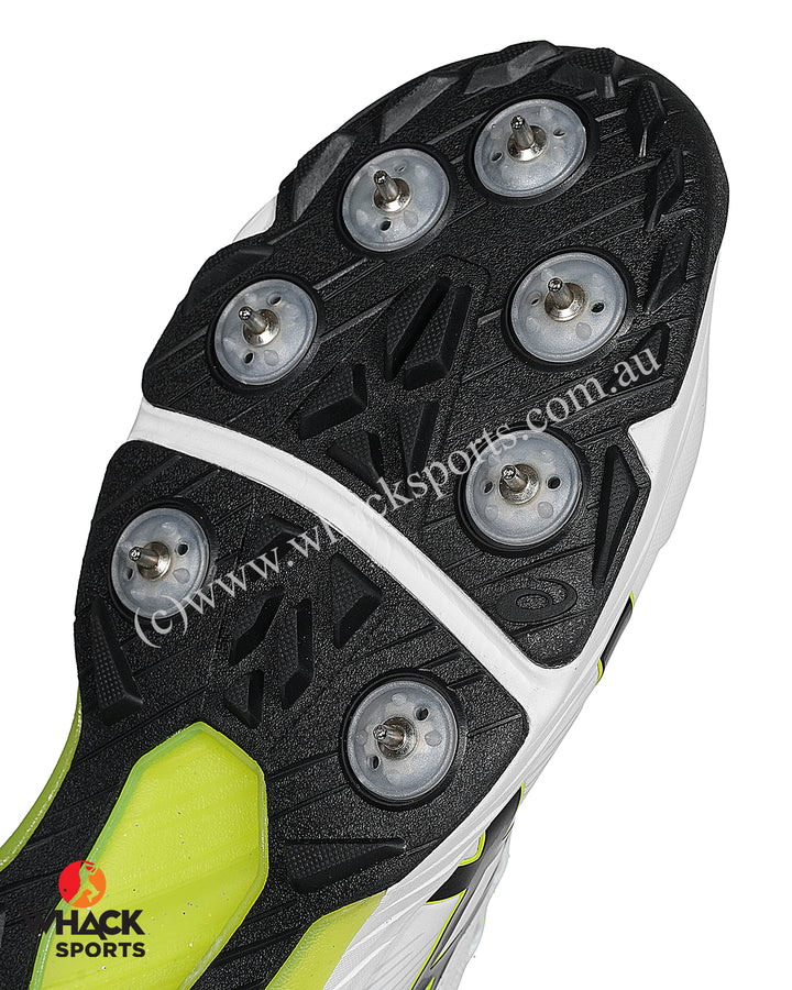 ASICS Gel 350 Not Out Cricket Shoes - Steel Spikes - White/Black