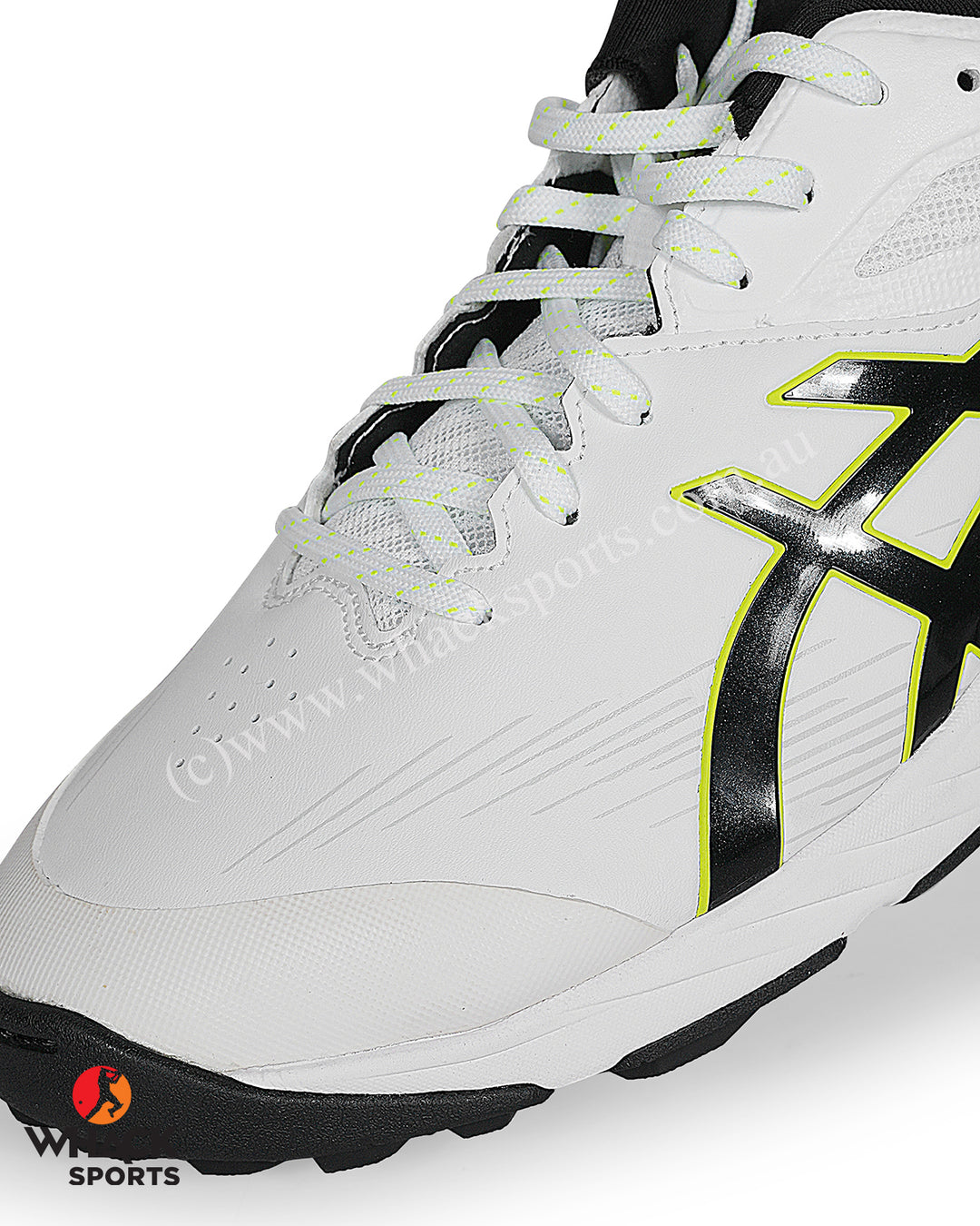 ASICS Gel 350 Not Out Cricket Shoes - Steel Spikes - White/Black