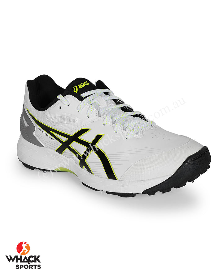 ASICS Gel 350 Not Out Cricket Shoes - Steel Spikes - White/Black