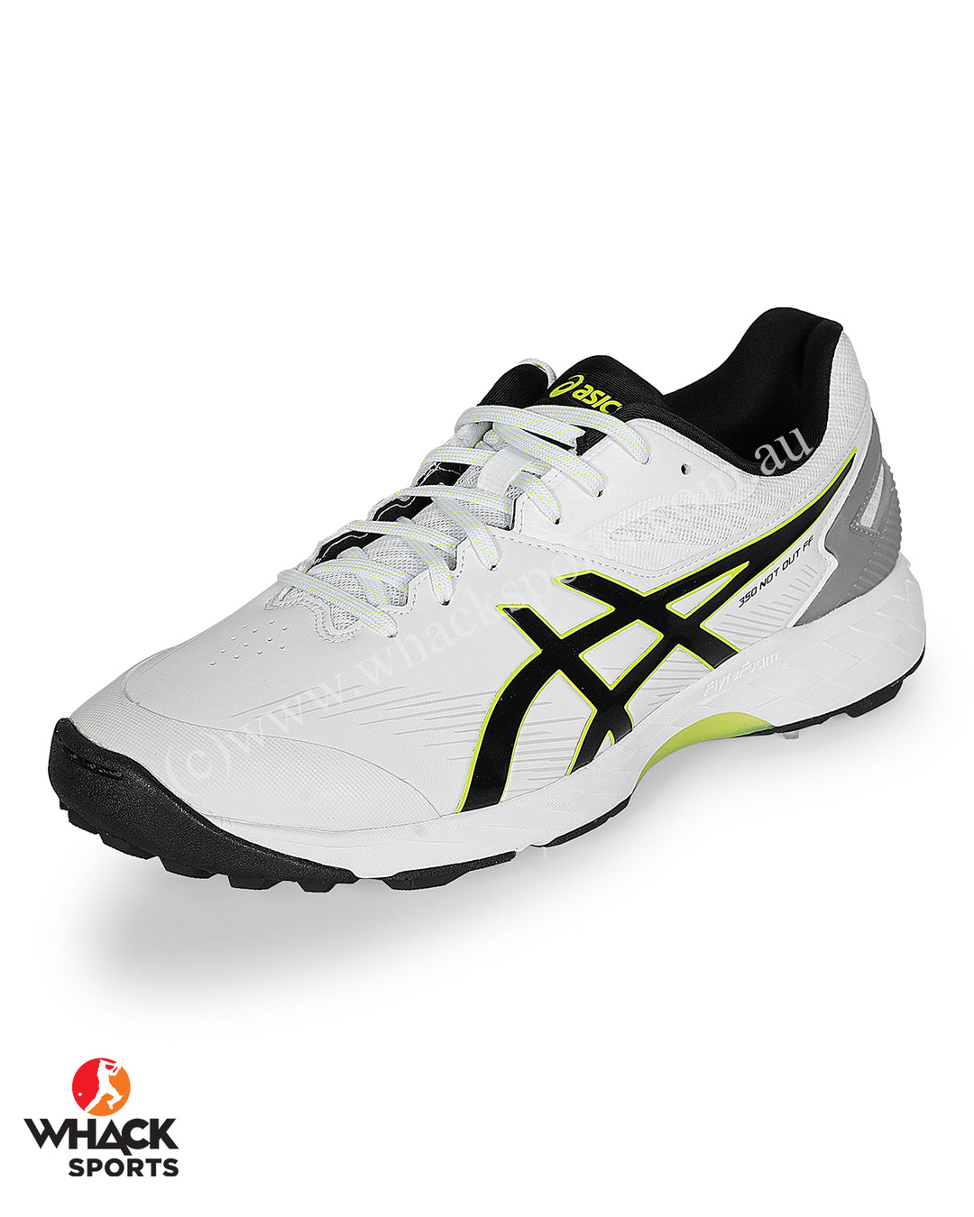 ASICS Gel 350 Not Out Cricket Shoes - Steel Spikes - White/Black