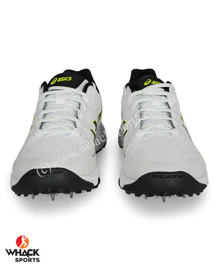 ASICS Gel 350 Not Out Cricket Shoes - Steel Spikes - White/Black
