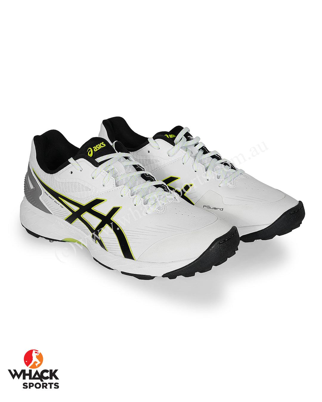 ASICS Gel 350 Not Out Cricket Shoes - Steel Spikes - White/Black