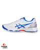 ASICS Gel 350 Not Out Cricket Shoes - Steel Spikes - White/Tuna Blue