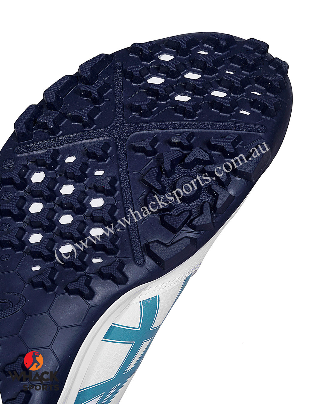 ASICS Gel Lethal Field - Rubber Cricket Shoes - White/Atlantis Blue