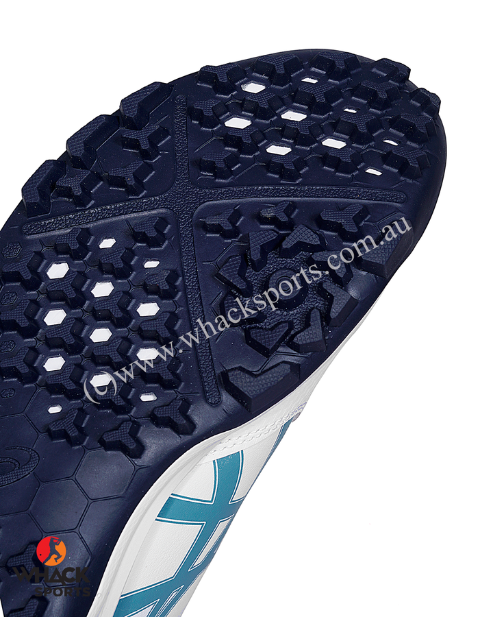 ASICS Gel Lethal Field - Rubber Cricket Shoes - White/Atlantis Blue