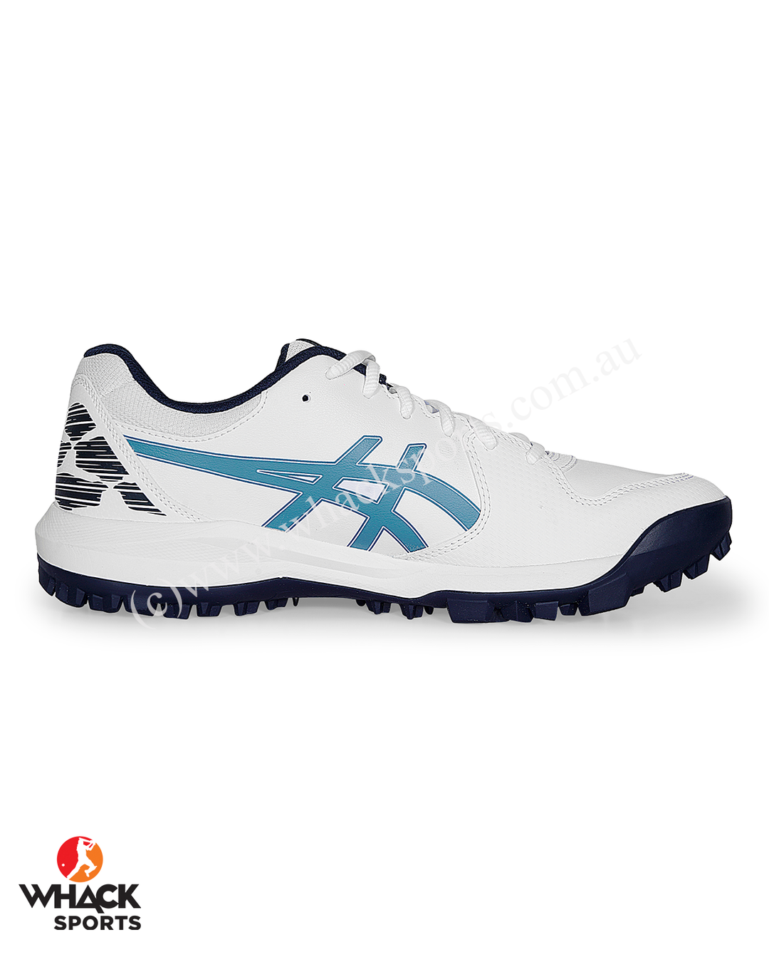 ASICS Gel Lethal Field - Rubber Cricket Shoes - White/Atlantis Blue