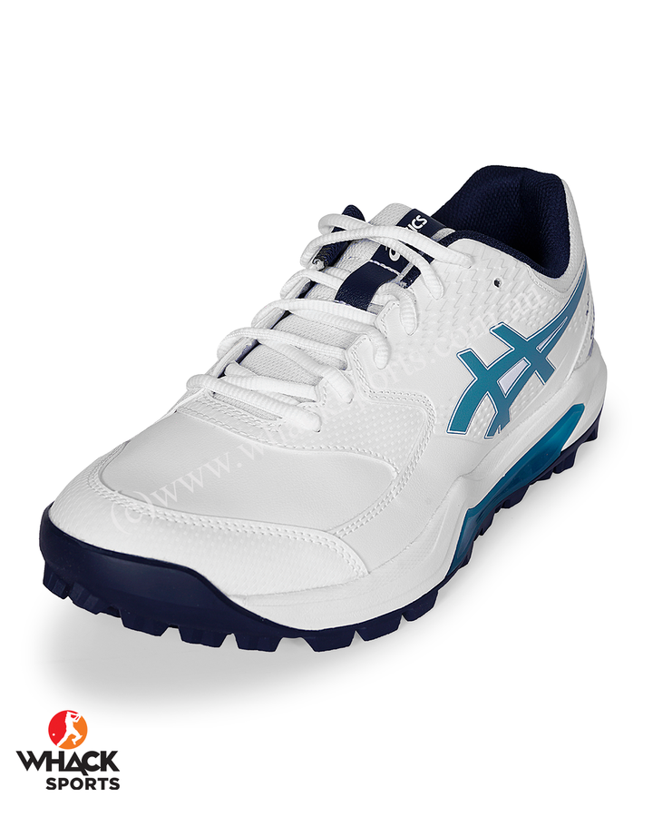 ASICS Gel Lethal Field - Rubber Cricket Shoes - White/Atlantis Blue