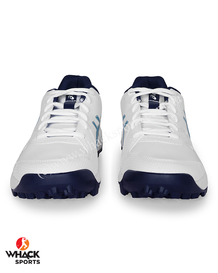 ASICS Gel Lethal Field - Rubber Cricket Shoes - White/Atlantis Blue