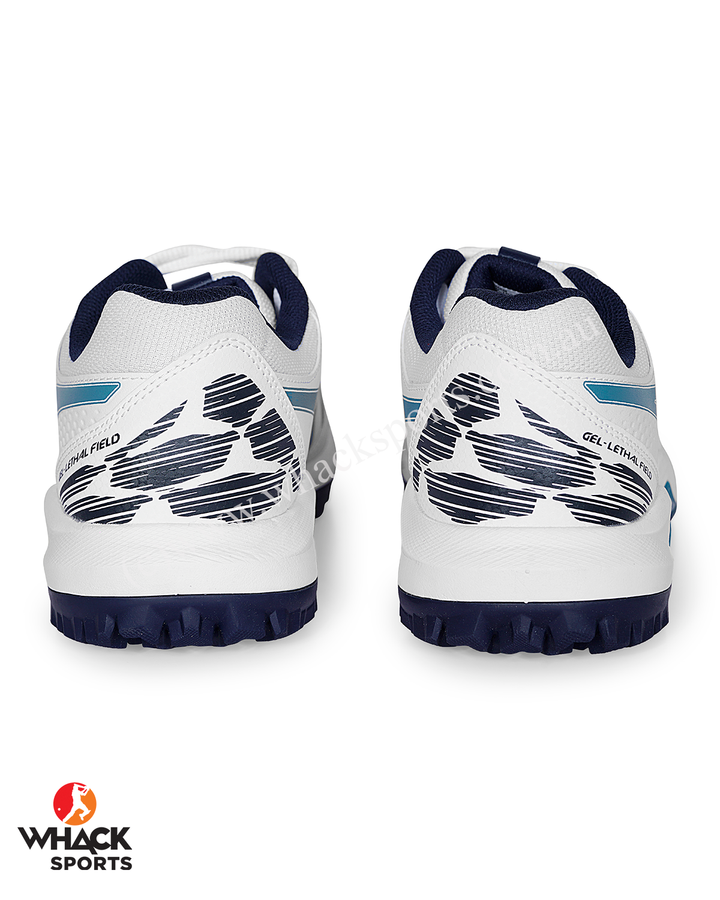 ASICS Gel Lethal Field - Rubber Cricket Shoes - White/Atlantis Blue