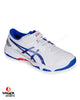 ASICS Gel Speed Menace Cricket Shoes - Steel Spikes - White/Tuna Blue