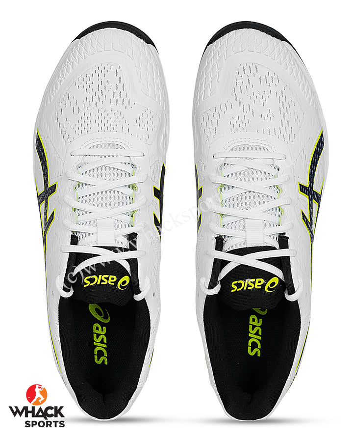 ASICS Strike Rate Cricket Shoes - Steel Spikes - White/Black