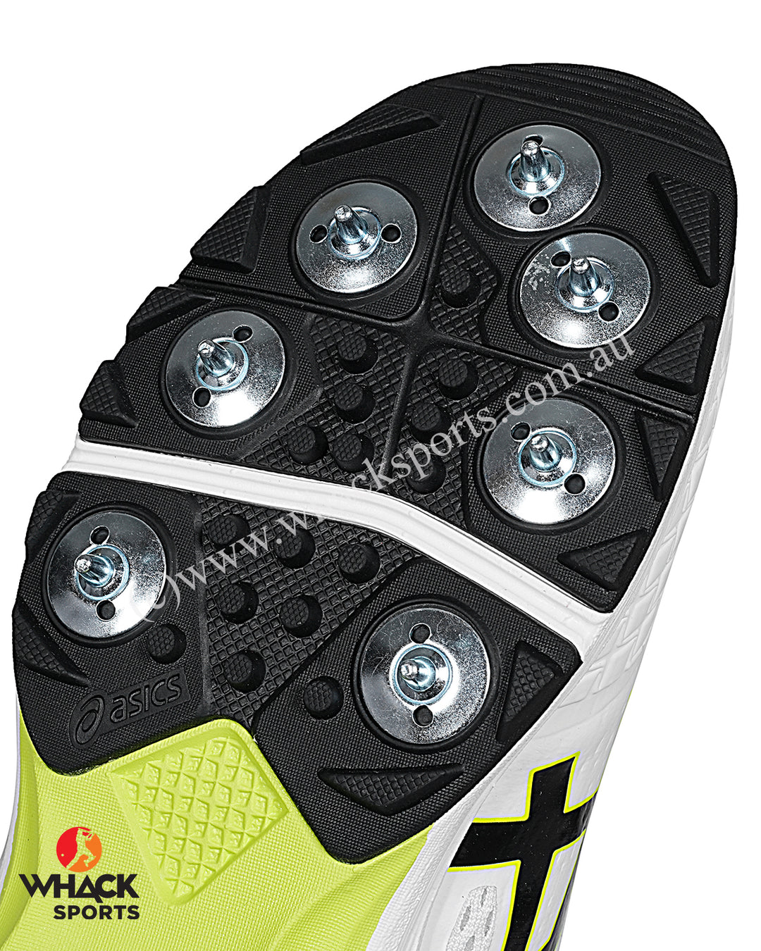 ASICS Strike Rate Cricket Shoes - Steel Spikes - White/Black