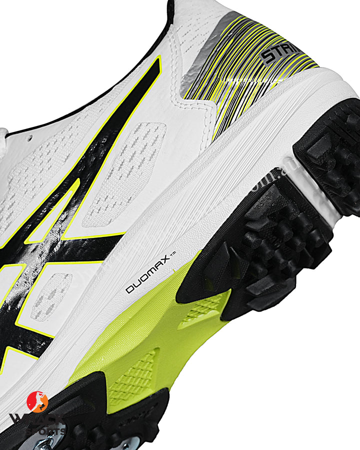 ASICS Strike Rate Cricket Shoes - Steel Spikes - White/Black