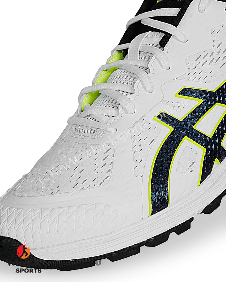 ASICS Strike Rate Cricket Shoes - Steel Spikes - White/Black