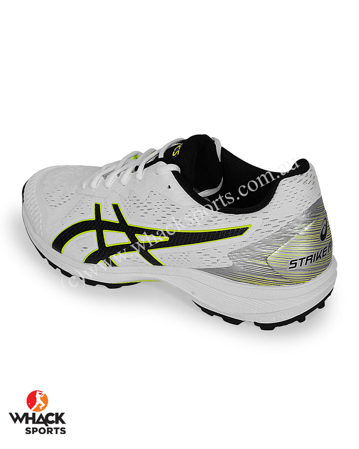 ASICS Strike Rate Cricket Shoes - Steel Spikes - White/Black