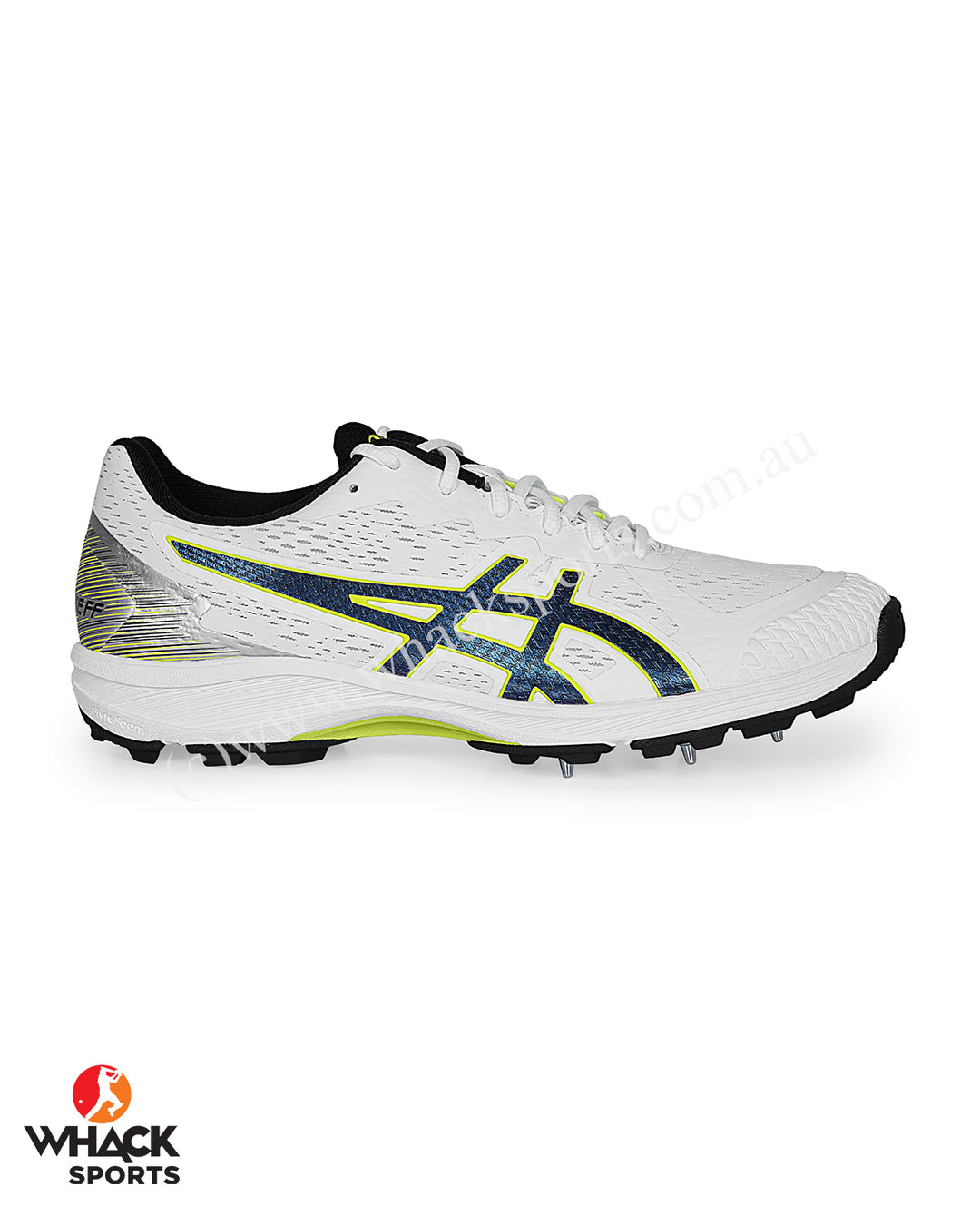 ASICS Strike Rate Cricket Shoes - Steel Spikes - White/Black