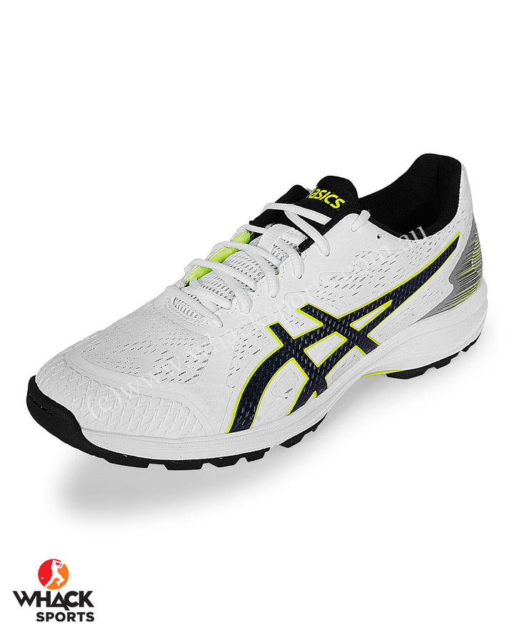 ASICS Strike Rate Cricket Shoes - Steel Spikes - White/Black