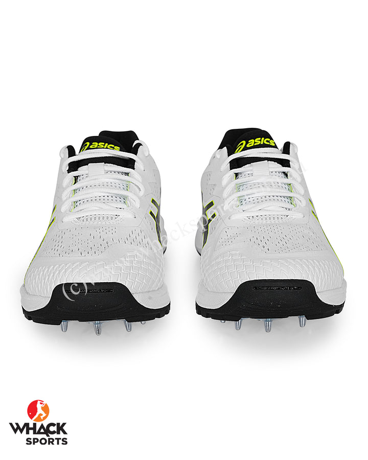ASICS Strike Rate Cricket Shoes - Steel Spikes - White/Black