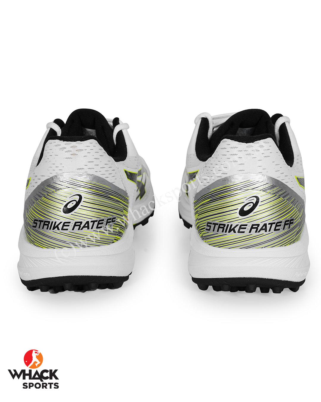 ASICS Strike Rate Cricket Shoes - Steel Spikes - White/Black