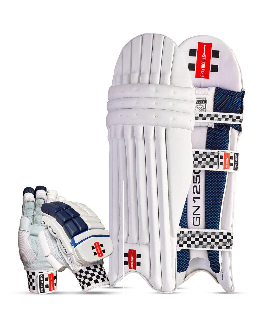 Gray Nicolls 1250 Batting Pads and Gloves Bundle - Adult