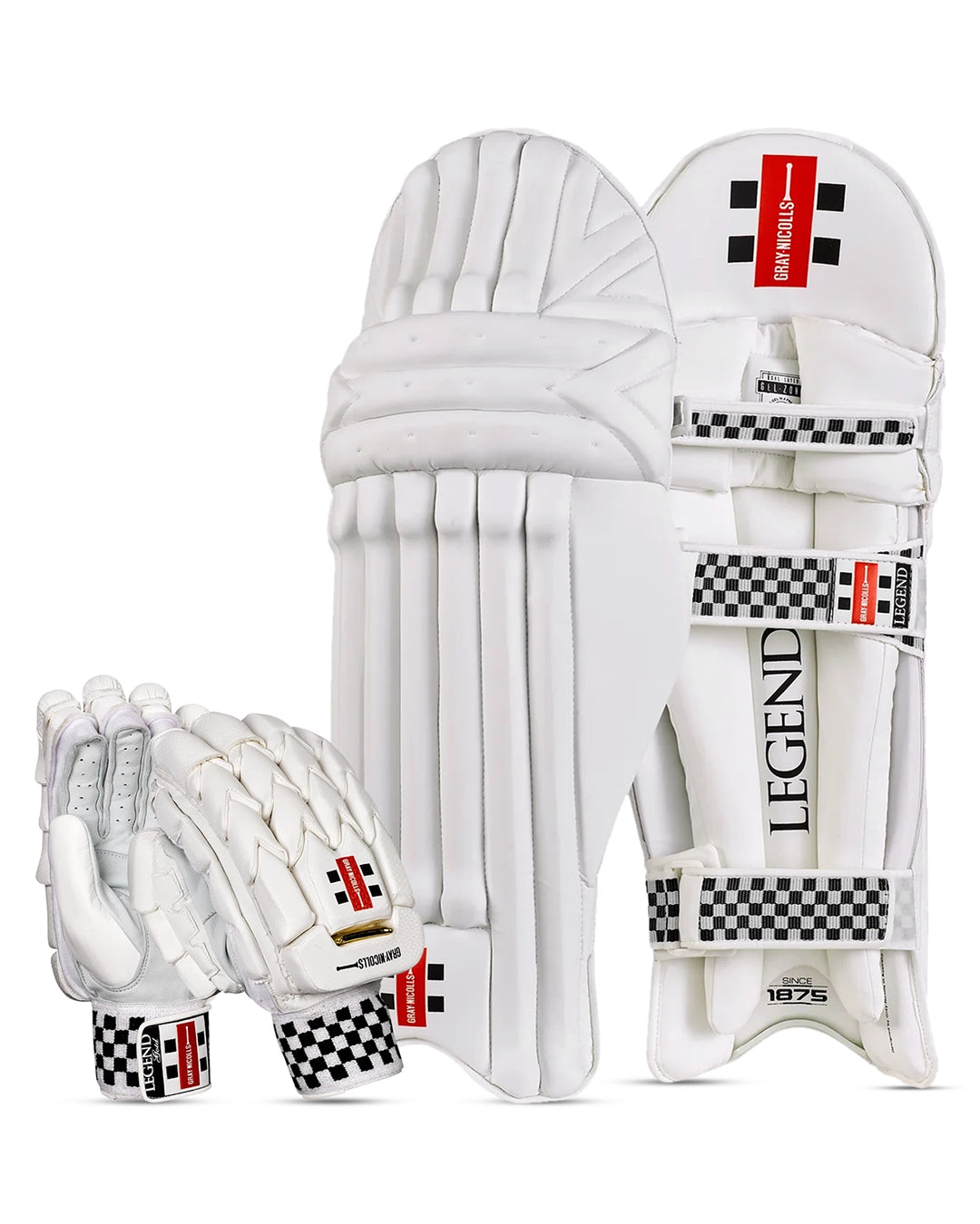 Gray Nicolls Legend Gold Batting Pads and Gloves Bundle - Adult