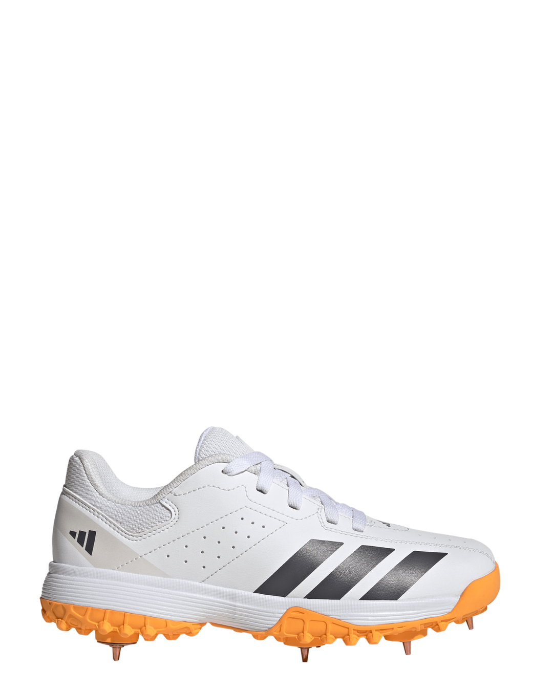 Adidas Howzat KH8339 Junior Cricket Shoes - Steel Spikes - White/Aurora Grey/Lucid Tangerine