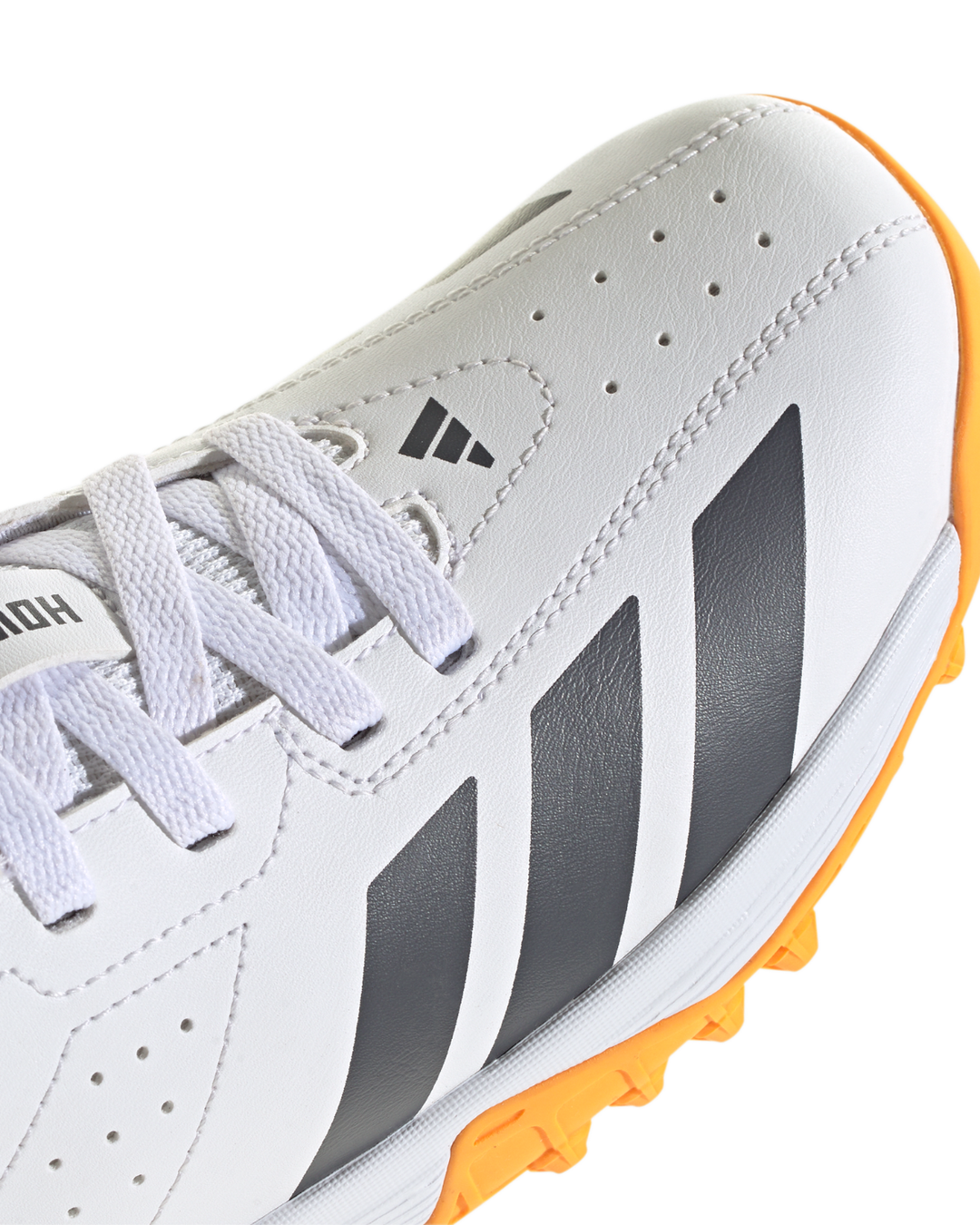 Adidas Howzat KH8339 Junior Cricket Shoes - Steel Spikes - White/Aurora Grey/Lucid Tangerine