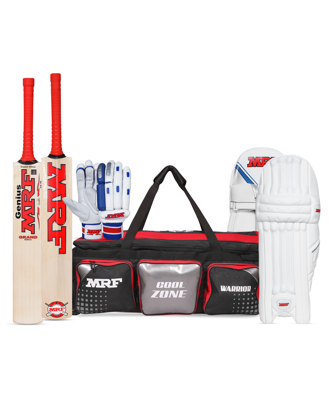 MRF Grand Edition Player Grade Cricket Bundle Kit with Wheelie Kit Bag - Senior