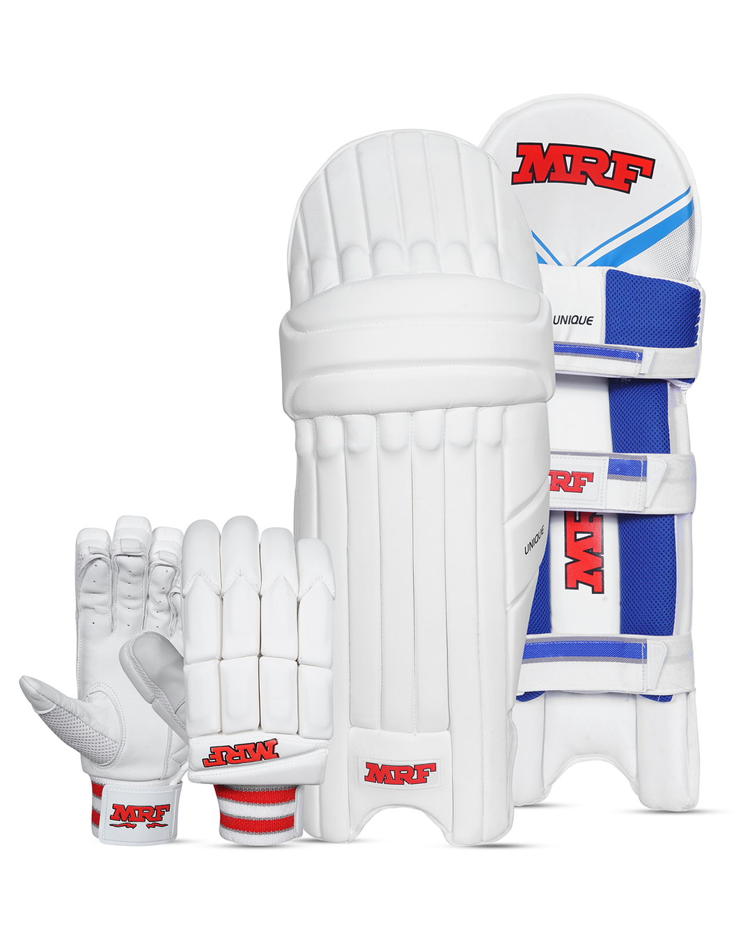 MRF Unique/Wizard Batting Pads and Gloves Bundle - Junior