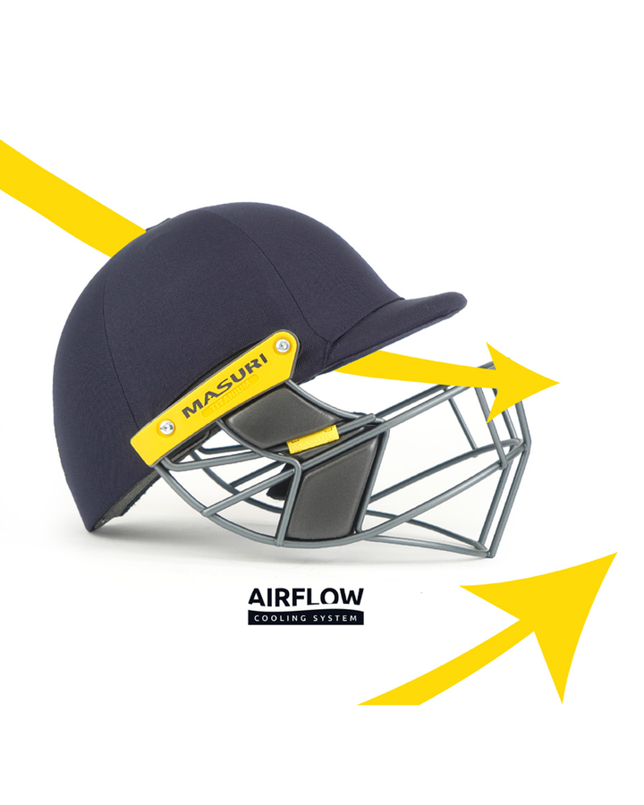 Masuri T Line Titanium Cricket Batting Helmet with Neck Guard - Youth, Airflow ventilation and cooling system