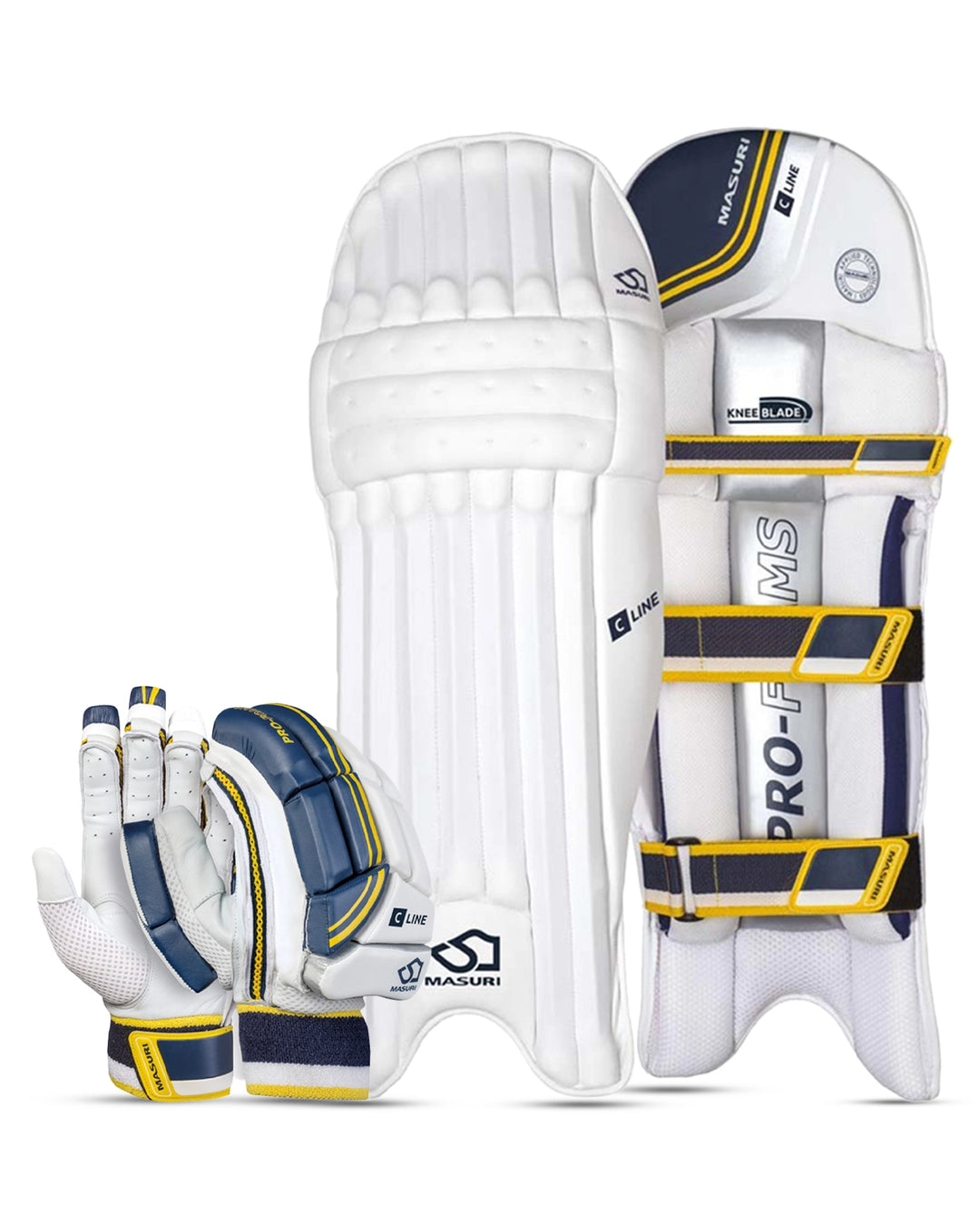 Masuri C Line Batting Pads and Gloves Bundle - Adult