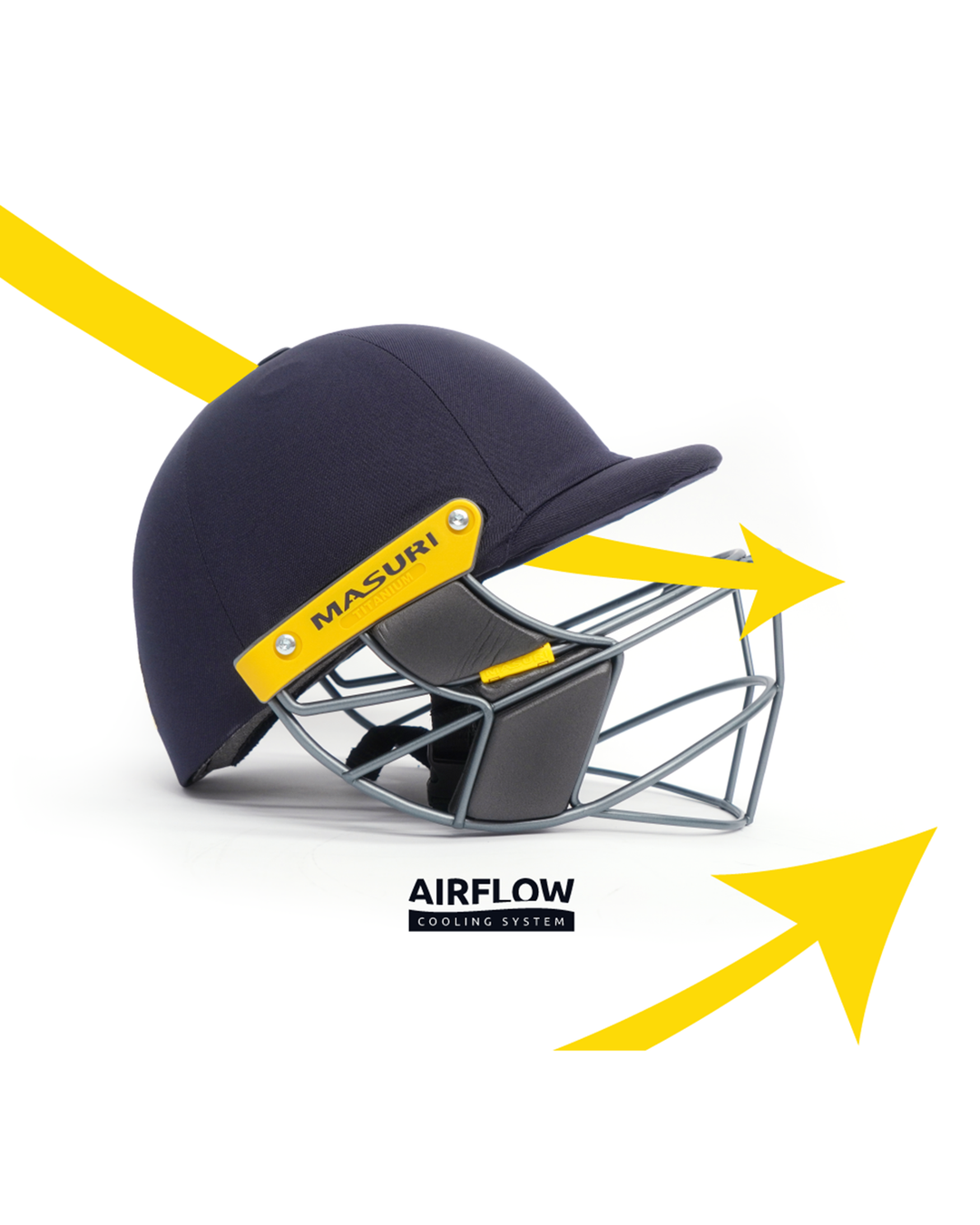 Masuri E Line Stainless Steel Cricket Batting Helmet with Neck Guard - Senior, fitted with rear neck guard