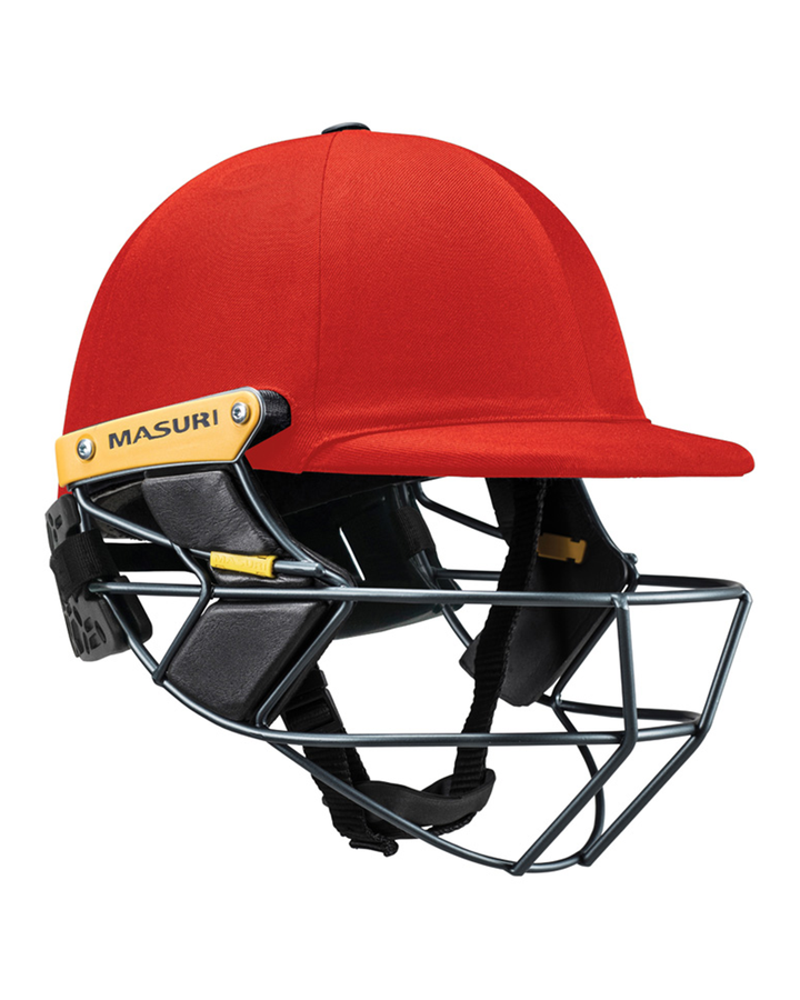 Masuri T Line Stainless Steel Cricket Batting Helmet with Neck Guard - Senior, fitted with rear neck guard