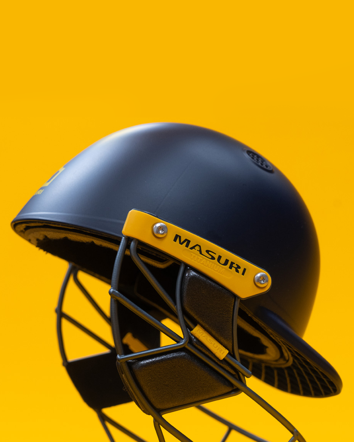 Masuri T Line Player Titanium Cricket Batting Helmet with Neck Guard - Painted - Youth, fitted with rear neck guard