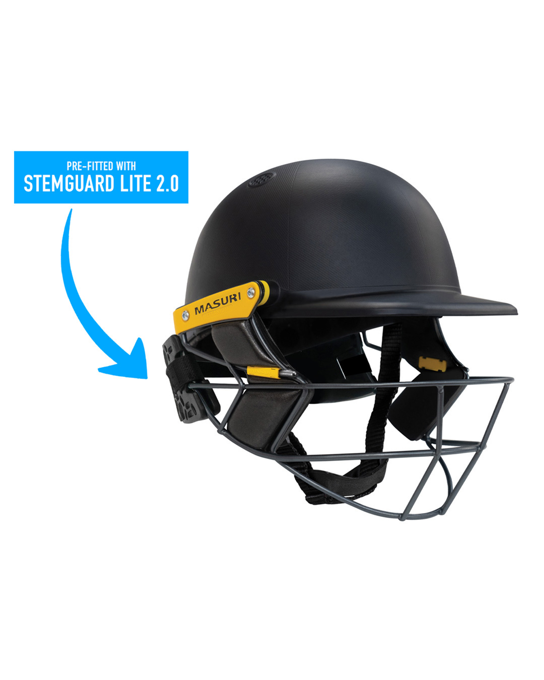 Masuri T Line Player Titanium Cricket Batting Helmet with Neck Guard - Painted - Senior, fitted with rear neck guard
