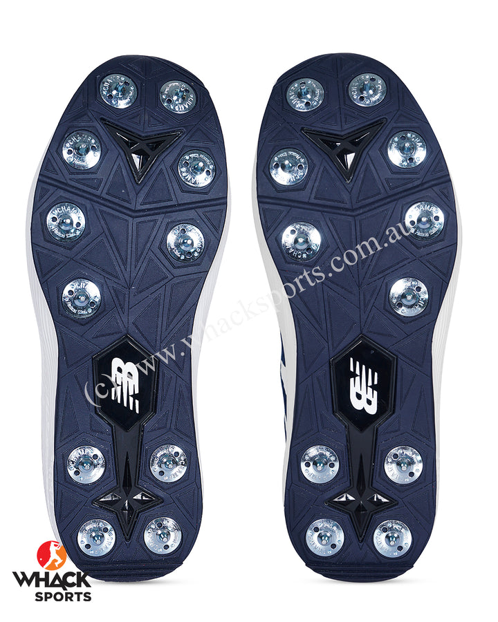 New Balance CK4030 N5 Cricket Shoes - Steel Spikes - White/Navy