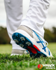 ASICS Gel 350 Not Out Cricket Shoes - Steel Spikes - White/Tuna Blue