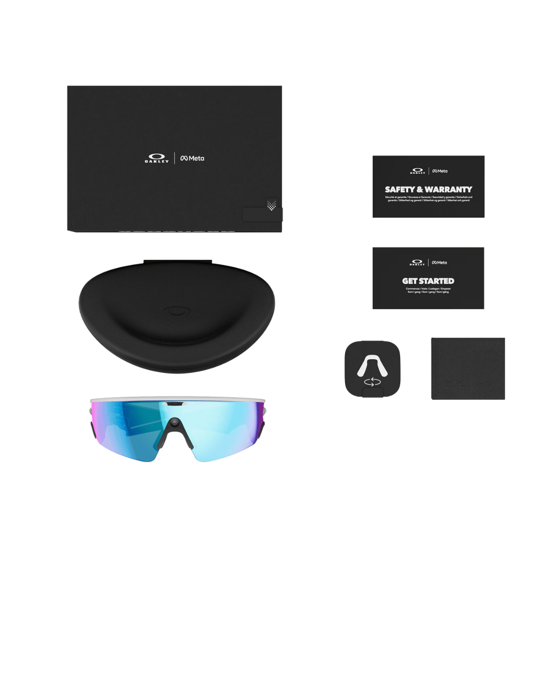 Oakley Meta Sunglasses - White Frame - Prizm Sapphire