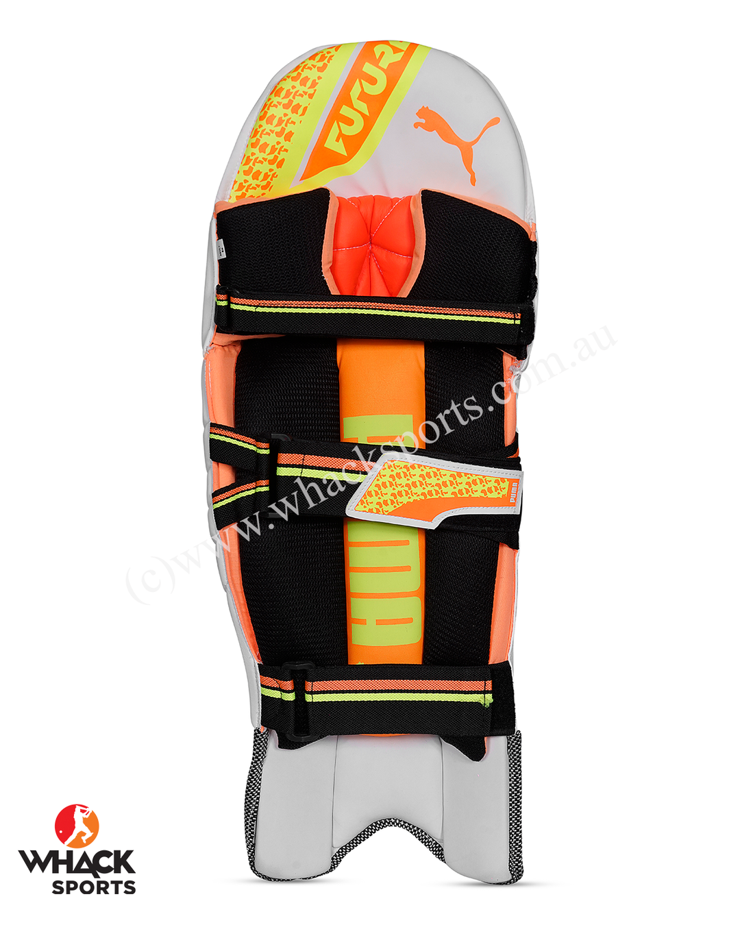 Puma Future 1.1 Cricket Batting Pads - Adult - Fast Yellow - Ultra Orange