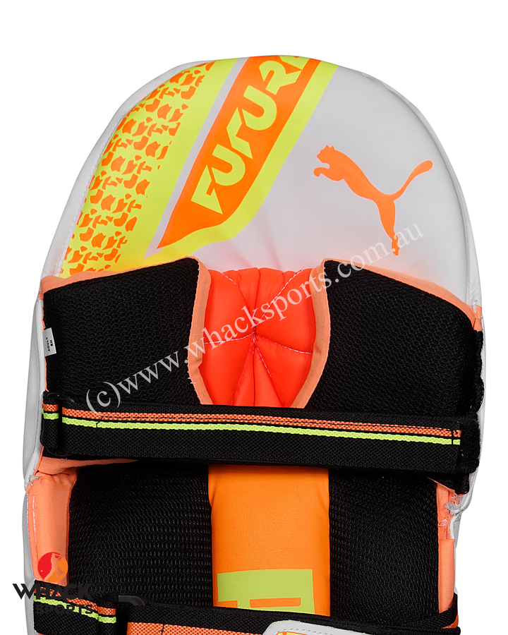 Puma Future 1.1 Cricket Batting Pads - Adult - Fast Yellow - Ultra Orange